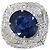 Autre Marque Pt900 Saphir-Diamant-Ring Blau
