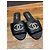Sandali in pelle nera Chanel con perle CC Nero - vista 9
