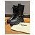 Botas de combate de cuero negro con hebilla Fendi - vista 7