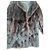 Autre Marque Cappotto in pelliccia marrone scuro con colletto a scialle