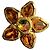 Spilla vintage Yves Saint Laurent "Fiore" – Cristalli e metallo dorato Gold hardware