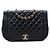Borsa a tracolla intrecciata in pelle di agnello trapuntata nera Chanel Nero