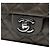 Chanel Mini Retangular Clássico Metálico Caviar Cinza com Aba Única Marrom Cinza antracite - vista 6