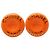 Orecchini rotondi a clip in resina arancione con logo Chanel