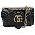 GUCCI MARMONT GG PM 446744 BLACK LEATHER SHOULDER BAG PURSE HAND BAG