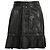 Falda Mini Rizada Rhinehart en Cuero Negro de Ganni