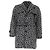 Saint Laurent Leopard-Print Belted Coat in Grey Wool
