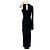 Autre Marque Langes schwarzes Kleid mit Blume - Ansicht 2