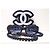 Chanel rectangular navy blue sunglasses with a pearl necklace - 5488 - c.503/S2 - view 3