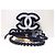 Chanel rectangular navy blue sunglasses with a pearl necklace - 5488 - c.503/S2 - view 4