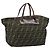 Borsa a mano in tela Zucca FENDI nera e marrone Auth bs34150 Nero
