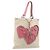 SAINT LAURENT Borsa Tote Kahala Canvas Beige Argento Auth LNZ702