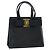 Borsa a mano Vala in pelle nera e oro di Salvatore Ferragamo Auth gh1876 Nero D'oro