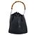 Borsa a mano in nylon nero e argento Gucci Bamboo 001 2855 1657 Auth gh1942 - vista 2
