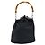 Borsa a mano in nylon nero e argento Gucci Bamboo 001 2855 1657 Auth gh1942 - vista 3