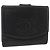 Billetera Bifold CHANEL de Piel Caviar Negra Oro CC Auth bs34185 Negro Dorado