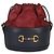 Borsa a secchiello con coulisse in pelle di vitello rossa e blu navy Horsebit 1955 di Gucci Rosso - vista 8