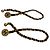 Gemelli Chanel in pelle nera e metallo dorato Nero Gold hardware