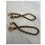 Gemelli Chanel in pelle nera e metallo dorato Nero Gold hardware - vista 2