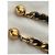 Gemelli Chanel in pelle nera e metallo dorato Nero Gold hardware - vista 4