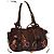 Jamin Puech Handtasche Dunkelgrünes Metallic Leder Blumenmuster Mehrfarben