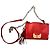Diane Von Furstenberg Mini Harper Borsa a Tracolla in Pelle Rossa Rosso