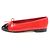 Timeless Chanel COCO Mark Patent leather Ballet Flats Black Red - view 5