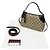 Borsa Gucci con emblema GG Nero Beige - vista 8