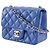 Chanel Mini Quadrat Blau Klassisch aus Lammleder mit Einzelklappe - Ansicht 2