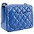 Chanel Mini Quadrat Blau Klassisch aus Lammleder mit Einzelklappe - Ansicht 3