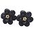 Orecchini a clip Chanel in resina nera CC con camelia in strass Nero