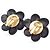 Orecchini a clip Chanel in resina nera CC con camelia in strass Nero - vista 2