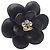 Orecchini a clip Chanel in resina nera CC con camelia in strass Nero - vista 3