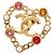Spilla a forma di cuore con perle finte e strass placcata in oro CC di Chanel D'oro
