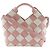 LOEWE Pink Mini Woven Kalbsleder Gingham Surplus Basket Bag