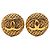 Orecchini rotondi a clip in oro placcato intrecciato CC di Chanel D'oro