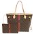 Borsa Louis Vuitton Neverfull MM Marrone Blu chiaro Monogramma