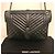 Saint Laurent Borsa a Spalla Ysl Grande Triquilt Envelope in Pelle Grana Nero - vista 12