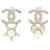 Orecchini in perle Chanel CC stella e cuore D'oro