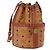 MCM Vicetos Logogram Shoulder Bag PVC Leather Brown Gold Auth BA11651 Golden