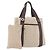 Bulgari BVLGARI Tote Bag aus Canvas Beige Silber Auth BA11649