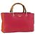 Borsa a mano in pelle Gucci Bamboo rosa oro 323660 Auth gh1935 D'oro