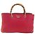 Borsa a mano in pelle Gucci Bamboo rosa oro 323660 Auth gh1935 D'oro - vista 2