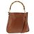Borsa a mano in pelle GUCCI Bamboo 2way Marrone Oro 001 2113 1638 Auth BSZ494 D'oro