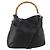 Borsa a spalla in pelle Gucci Bamboo 2way nera e oro Auth kk638 Nero D'oro