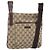 Borsa a Spalla GG Canvas Gucci Beige Argento 122793 Auth LNZ763