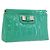 Chloé Chloe Clutch Bag aus lackiertem Leder in Grün Silber Auth hk3613A
