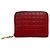 Céline Cartera Compacta con Cremallera Celine en Cuero Rojo Roja