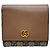 Gucci GG Supreme Double G Bicolor Medium Wallet Braun Beige