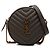 Borsa a tracolla rotonda in vinile Chevron Grain De Poudre grigia Saint Laurent Marrone Grigio antracite